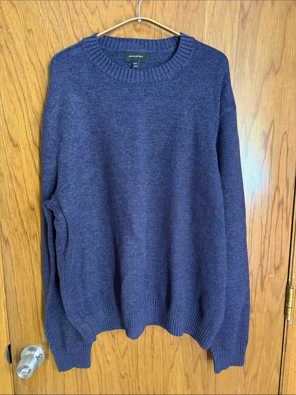 Banana Republic Men's Crewneck Sweater - Deep Navy & Purple